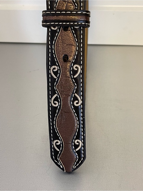 Ariat Girls Western Brown Rhinestone Studded Cross Inlay Belt A1302802 - 22